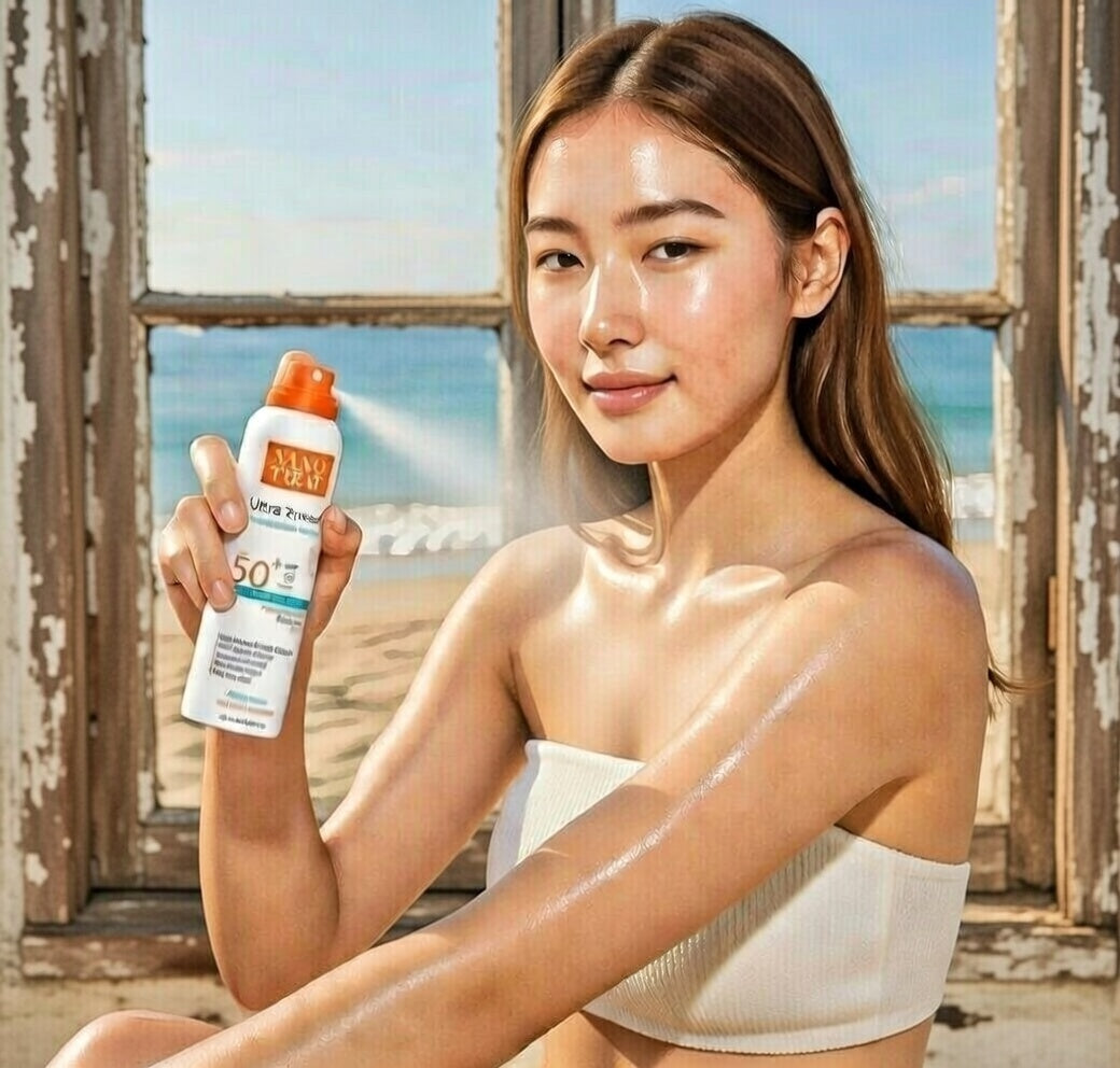 Nano treat ultra breeze sunscreen spary +50 spf