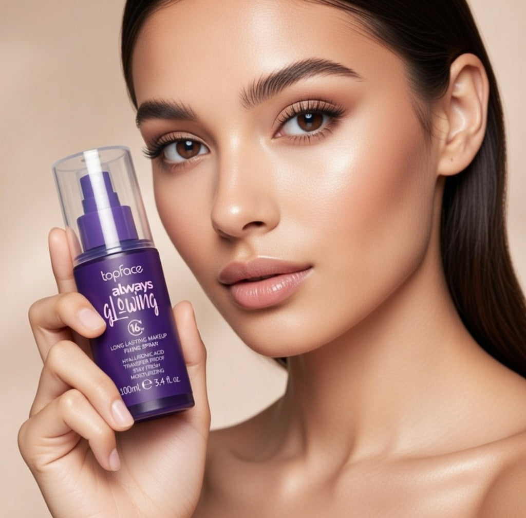 بخاخ تثبيت المكياج توب فيس، يمنحك إشراقة دائمة تدوم 16 ساعة