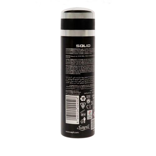 Sapil Spray Men Solid 200ml Black