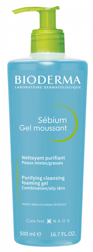 BIODERMA Sébium Gel Moussant Purifying Cleansing Foaming Gel for Oily & Combination Skin - 200ml