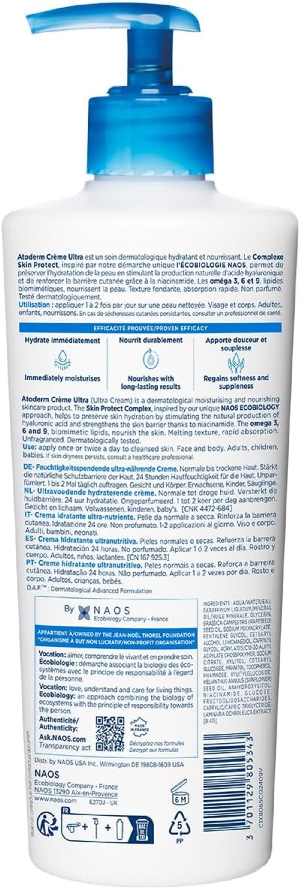 Bioderma Atoderm Crème Ultra Moisturizing Cream 500 Ml