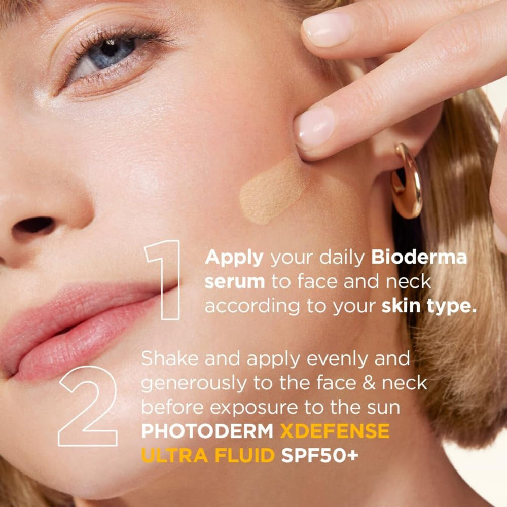 BIODERMA Photoderm Xdefense Ultra-Fluid SPF 50+ Detox Sunscreen & Makeup Base, Shade 01 - 40ml