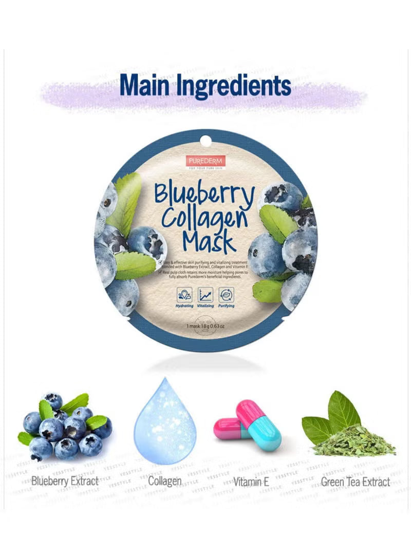 PUREDERM Blueberry Collagen Mask 18g