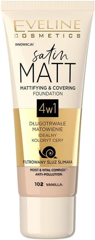 Eveline Satin Matt foundation 102 Vanilla 30 ml