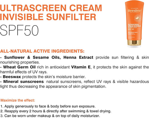 Beesline Ultrascreen Invisible Sunfilter SPF 50