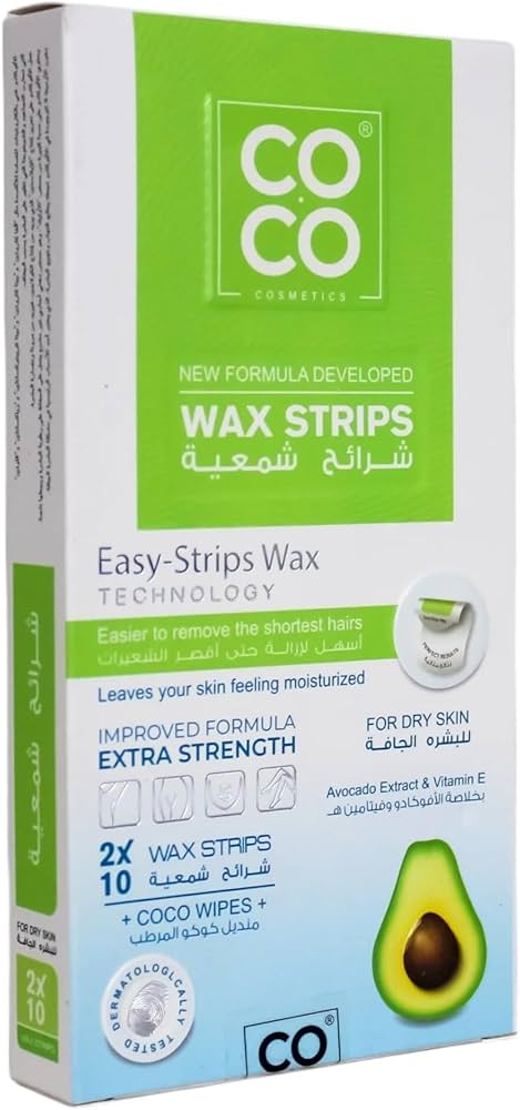 Coco Wax Avocado Wax Strips for Dry Skin, 10 Piece