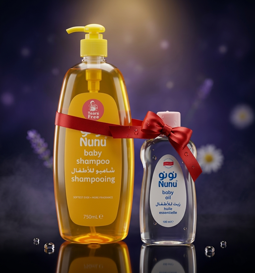 Nunu-P Baby Shampoo 750ml + Oil 100ml Bundle 1+1