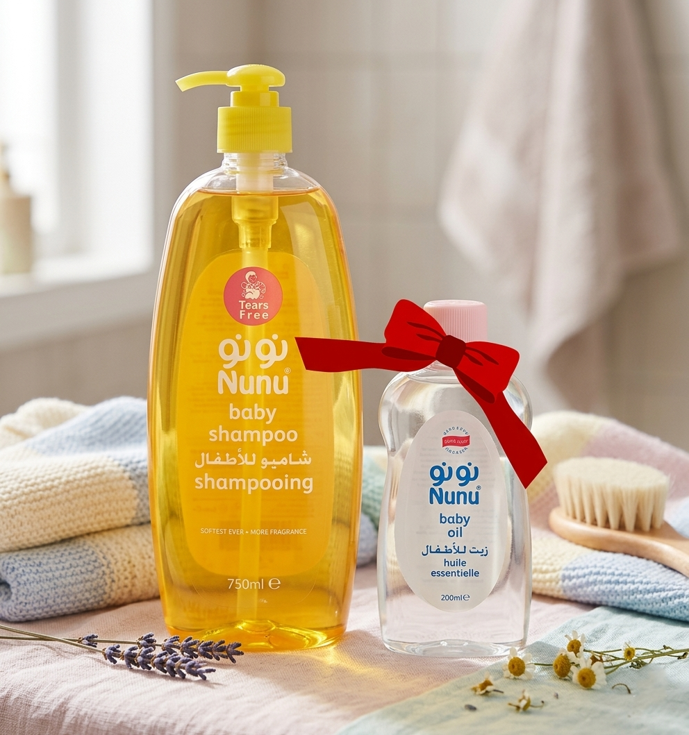 Nunu-P Baby Shampoo 750ml + Oil 100ml Bundle 1+1