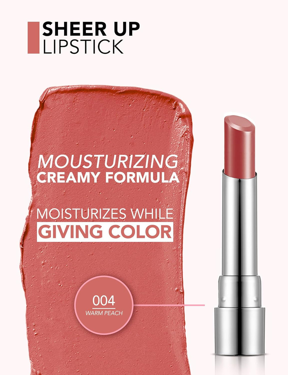 Flormar Sheer Up Lipstick No.04 Warm Peach
