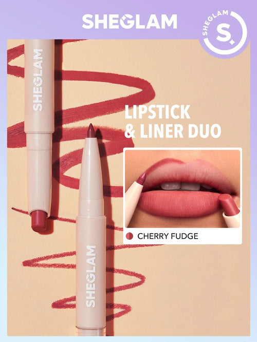 SHEGLAM Glam 101 Lip Liner &Lipstick Cherry Fudge