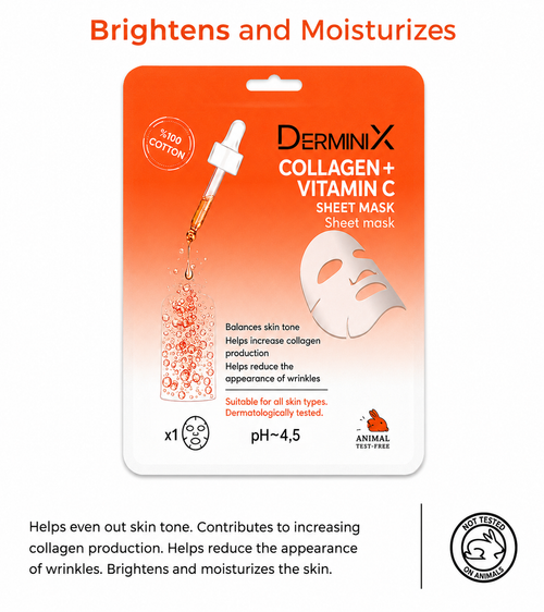 Derminix Collagen and Vitamin C Sheet Mask 25g