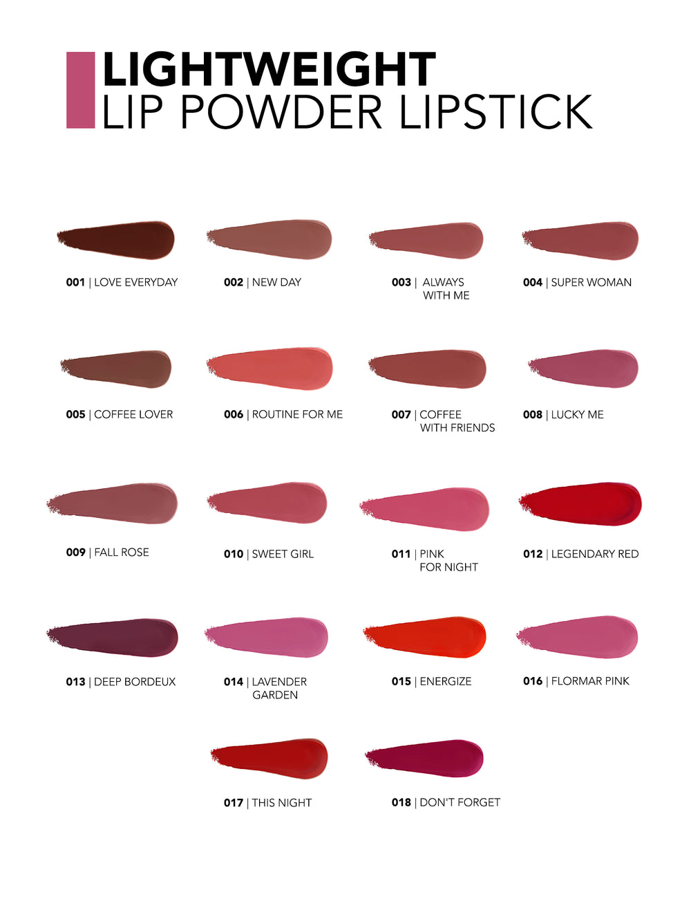 Flormar Lightweight Lip Powder Lipstick No 012
