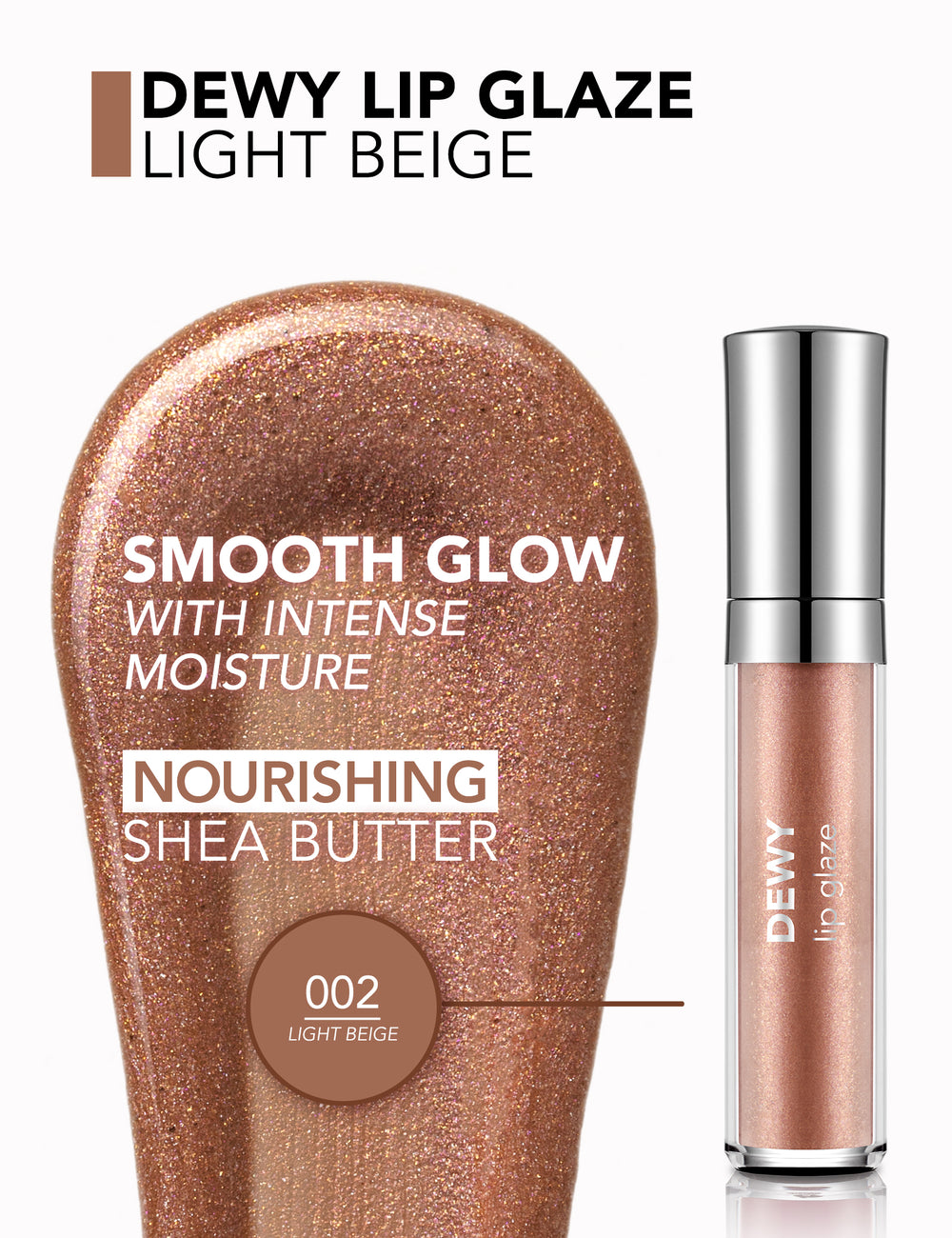 Flormar Dewy Lip Glaze No 002 Light Beige 4.5ml
