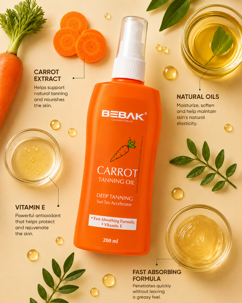 Bebak Tanning Oil Spray with Carrot Extract 200ml