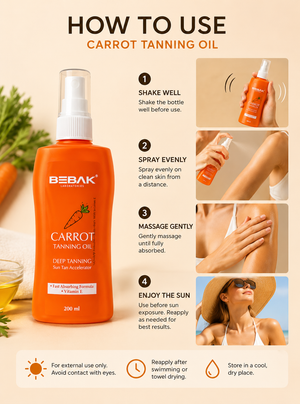 Bebak Tanning Oil Spray with Carrot Extract 200ml