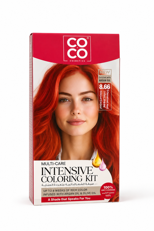 Coco Cosmetics Hair Color Kit 8.66 – Intense Light Blonde Red