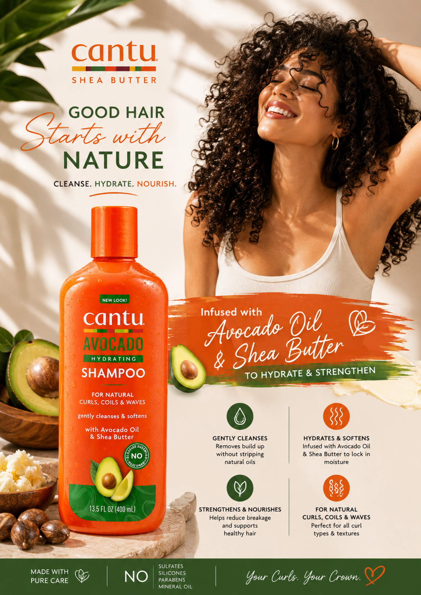 Cantu Avocado Hydrating Shampoo 400 ml