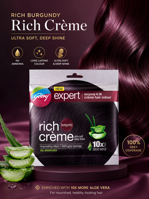 Godrej Expert Rich Cream Hair Color 20G & 20Ml, Burgundy)