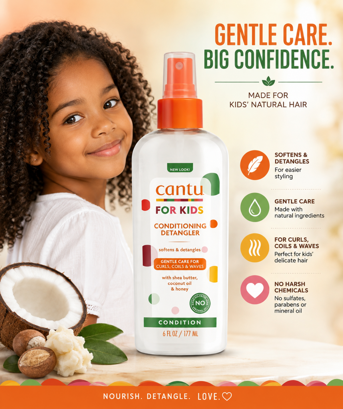 Cantu Care for Kids Conditioning Detangler 177ml