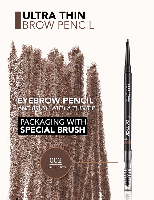 Flormar Ultra Thin Eyebrow Pencil no.02 Light Brown