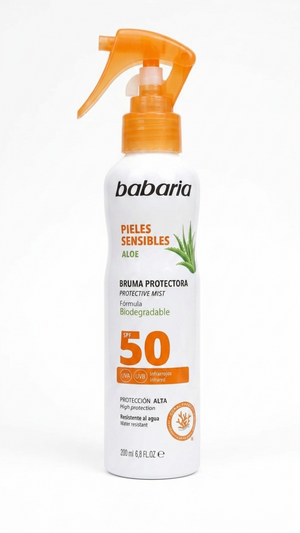 باباريا رذاذ حماية للبشرة الحساسة بعامل حماية Spf50 سعة 200 مل