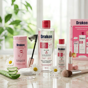 Drakon Whitening Micellar Water 500ML + gift 100ML +20 cotton makeup pads