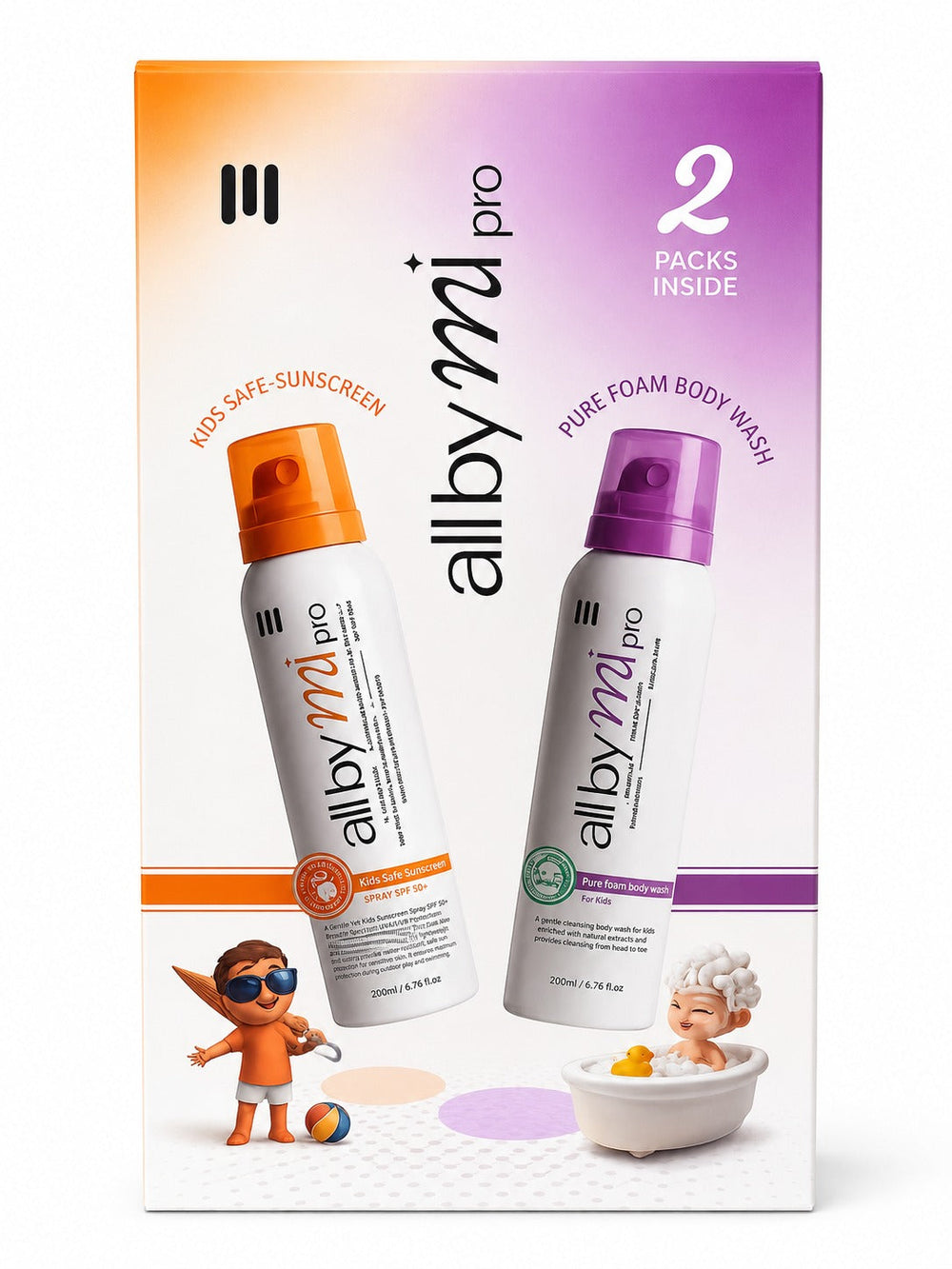All by mi Kids sunscreen Spray SPF 50+ body wash