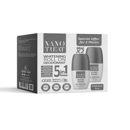 Nano treat whitening roll on fragrance free 50mlx2