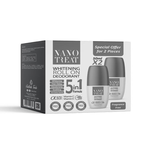 Nano treat whitening roll on fragrance free 50mlx2