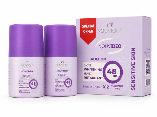 NOUVIQUE NOUVIDEO Roll-On Sensitive Skin 48HR (2 × 50ml)