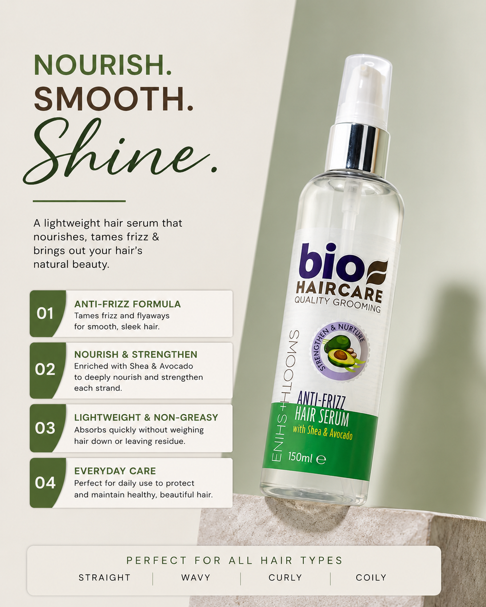 BIO HAIR SERUM WITH SHEA & AVOCADO 150ML