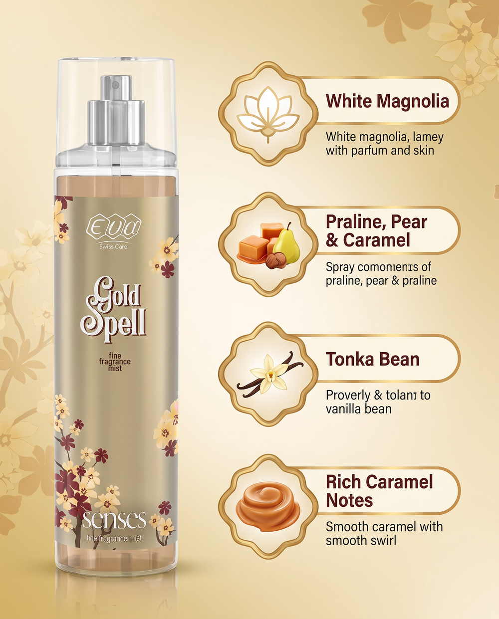 Eva gold spell Body Splash For Women 240ML