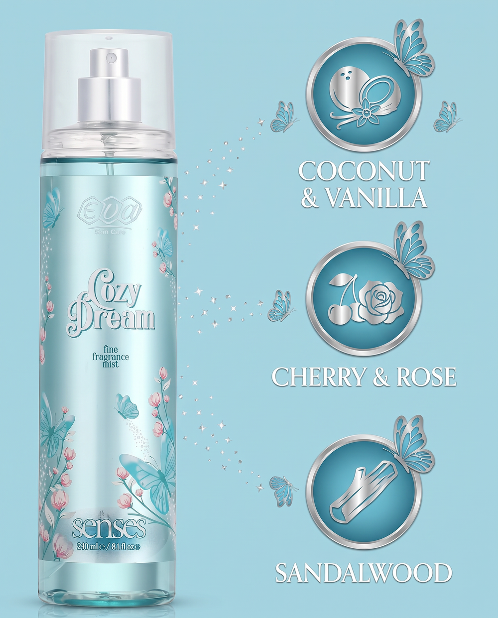 Eva Cozy Dream Body Splash For Women 240ML