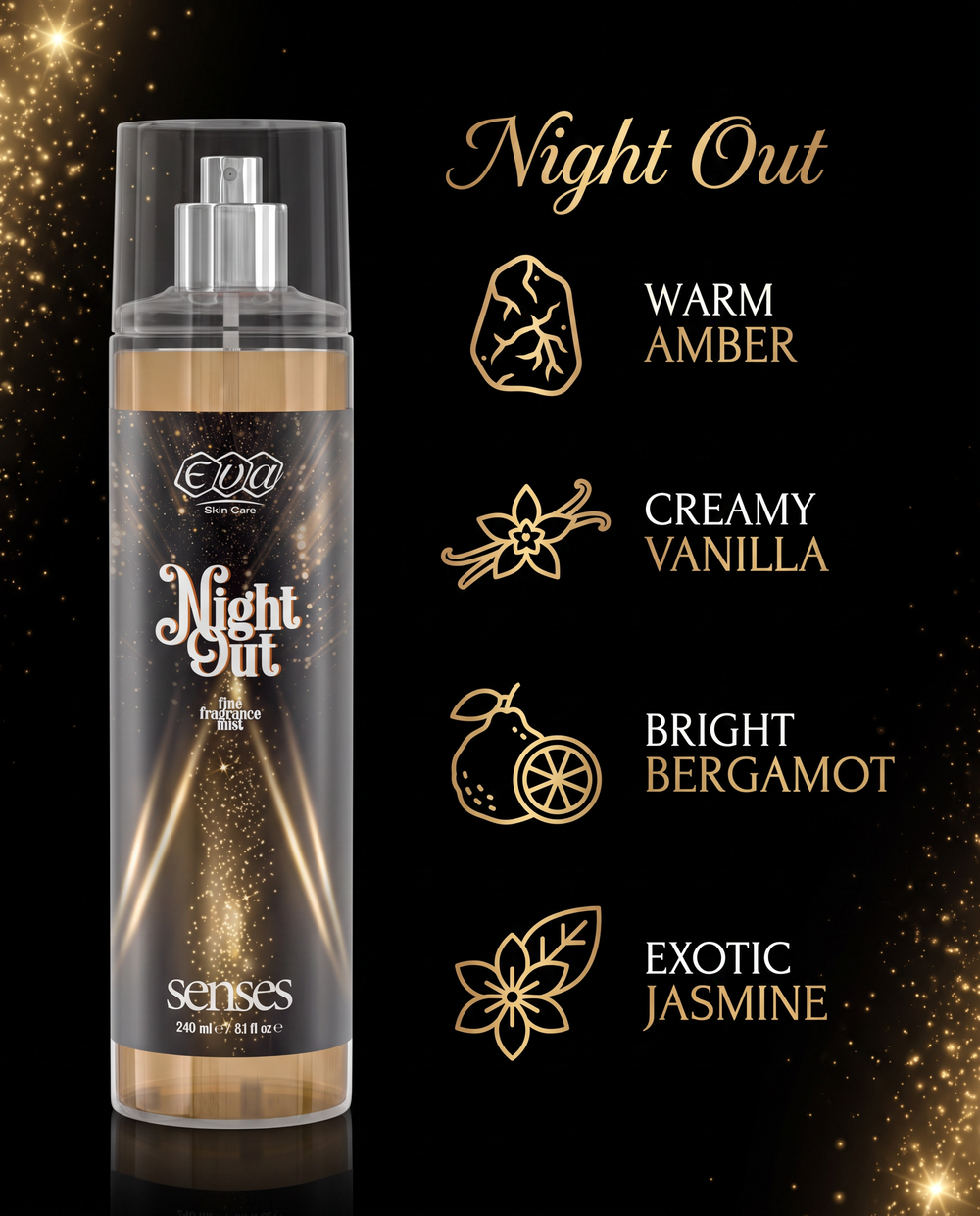 EVA NIGHT OUT BODY MIST SENSES 240ML