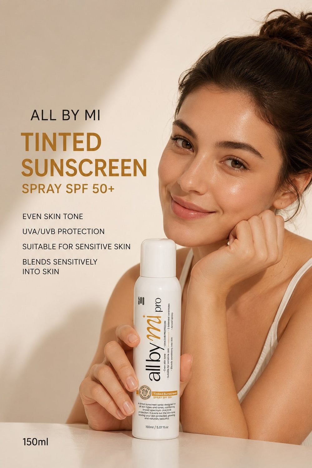 All by mi tinted sunscreen spray spf50+ 150ml