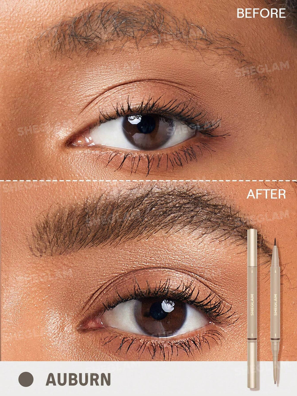 SHEGLAM Waterproof 2-in-1 Eyebrow Pencil Auburn