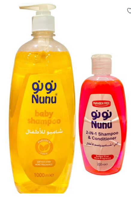 Nunu Baby Shampoo 1000ml + Conditioner 200ml Bundle