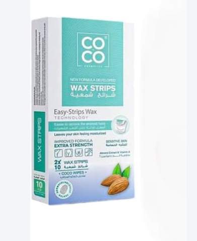 Coco Wax Strips Almond Extract &amp; Vitamin A 10 Pieces