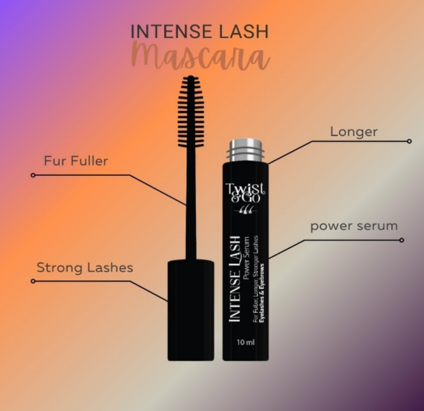Twist & Go Eyelash & Brow Volumizing Serum 10Ml
