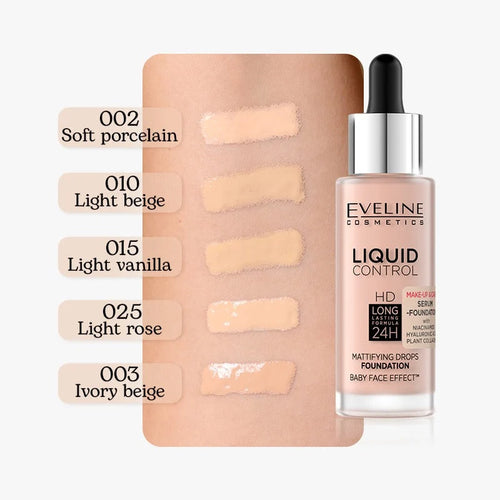 Eveline Liquid Control Foundation Serum 025 Light Rose 30 ml