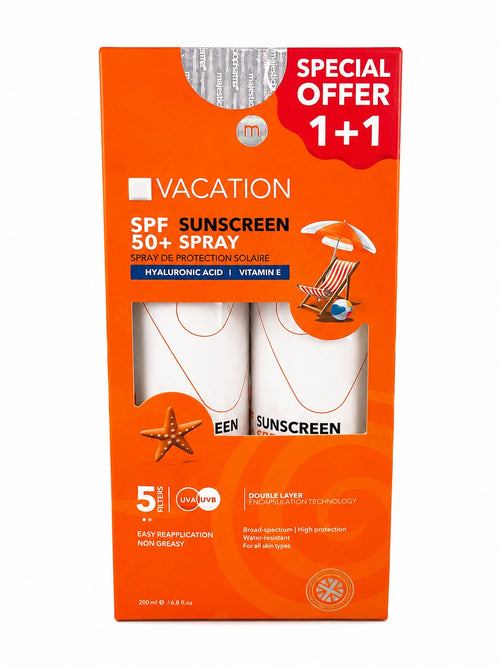 Vacation Sunscreen Spray SPF 50+ 60 ml – 1+1 Combo Pack