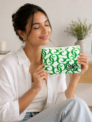 Twist & Go Clutch Bag for Hair Care Products – Cosmetic & Travel Pouch – Green