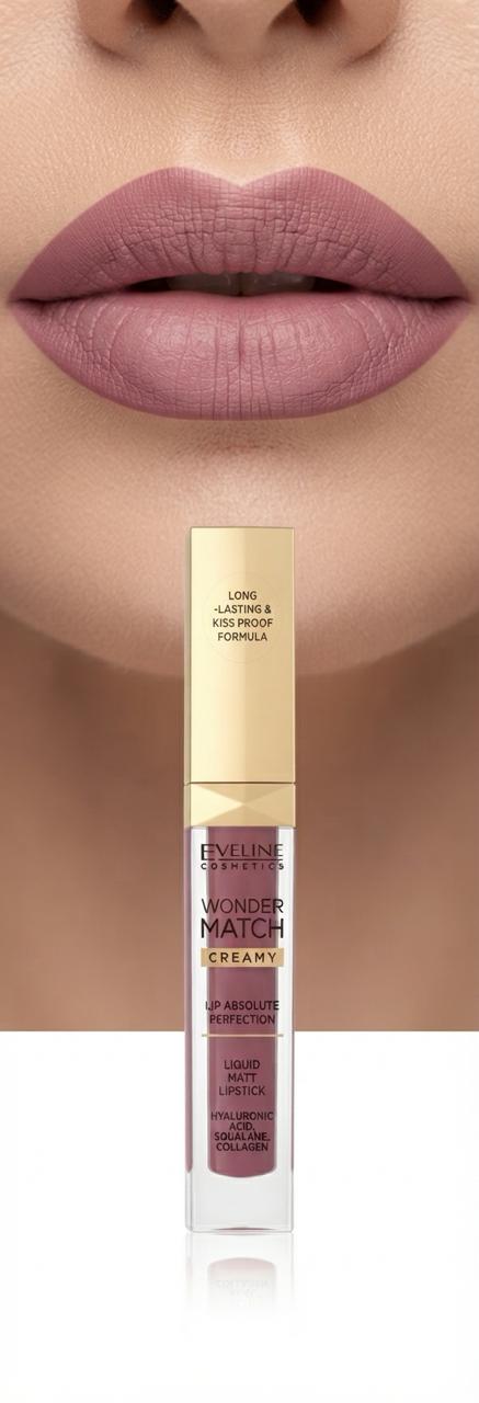 Eveline Wonder Match Liquid Matt Lipstick 09A Milky Nude