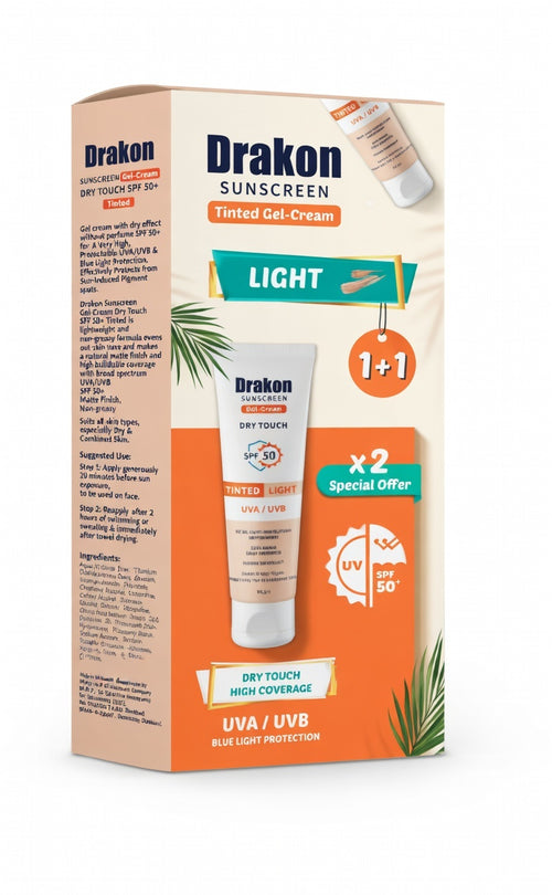 Drakon Sunscreen Tinted Gel-Cream Light 1+1 offer 60 gm