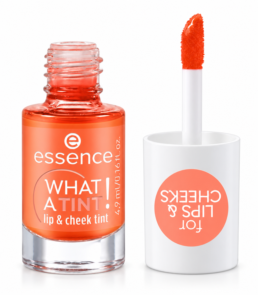 essence What a Tint Lip and Cheek Tint 5 ml Long Lasting Formula Offers Instant Natural Color for Lips and Cheeks with Hydrating Effect