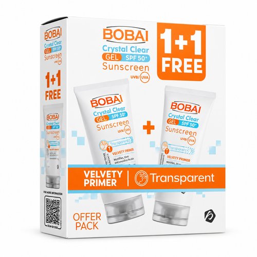جل بوباي صن سكرين الشفاف SPF 50 واقٍ من الشمس 1+1 -50 مل