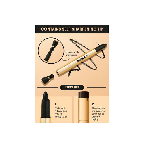 Sheglam Bold Moves Kohl Kajal Cream Pencil Eyeliner Black