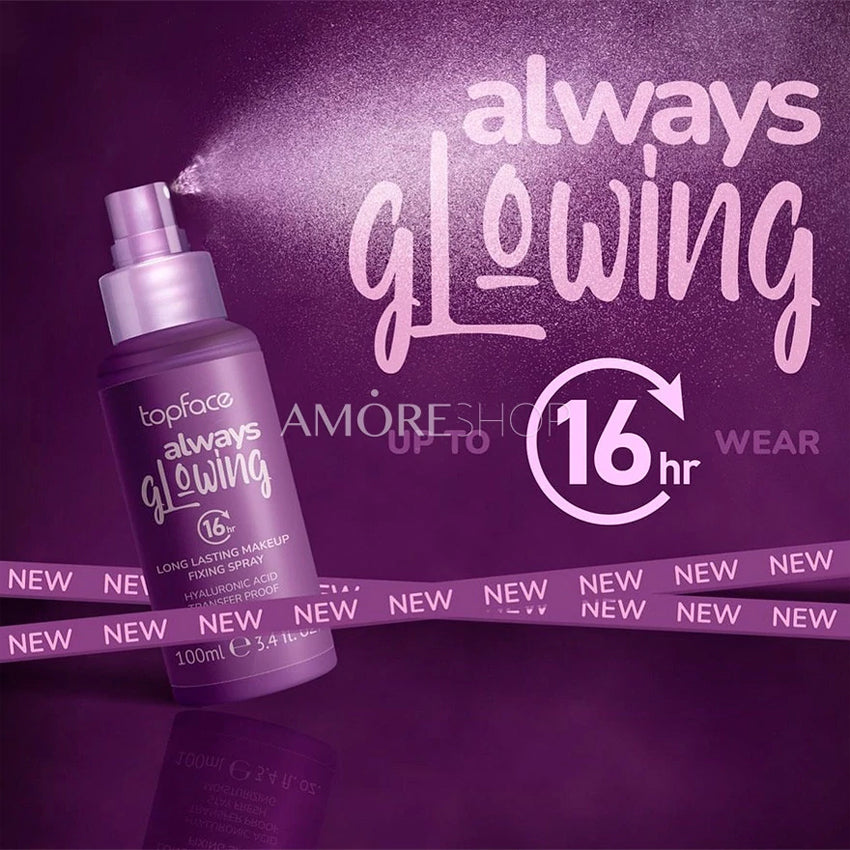 بخاخ تثبيت المكياج توب فيس، يمنحك إشراقة دائمة تدوم 16 ساعة