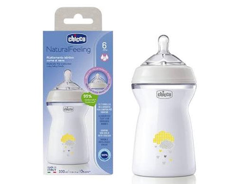 Chicco Natural Feeling  6M Baby Bottle White 330Ml