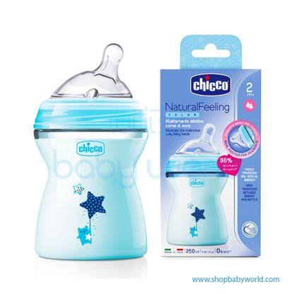 Chicco Blue Plastic Bottle For 2 Months  250 Ml